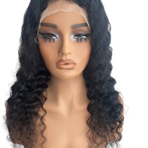 Frace Framing Bouncy 13*4 Full Frontal Deep Wave Glueless Wig