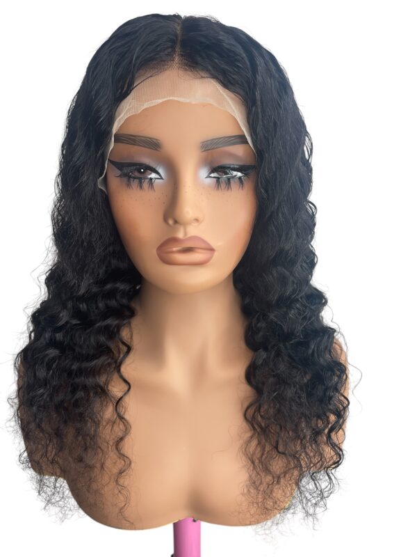 Frace Framing Bouncy 13*4 Full Frontal Deep Wave Glueless Wig